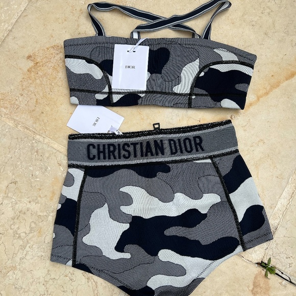 DiorAuthentic camouflage two piece swim suit